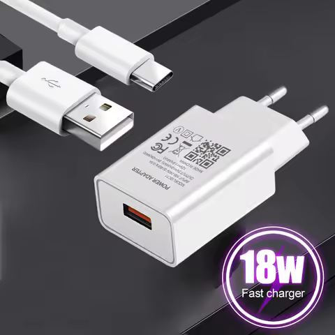 18W Fast Charger EU Plug Phone Adater Type-c USB Cable For OPPO A93 A73 A72 A52 A5 A9 2020 F17 Realm