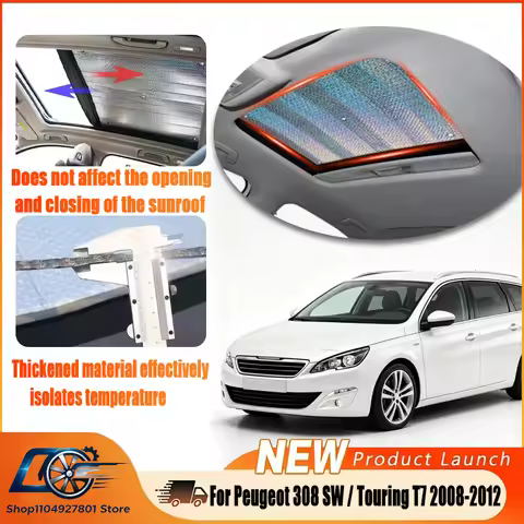 For Peugeot 308 SW / Touring T7 2008-2012, 2X Panoramic Roof Sunshade Anti-UV Heat Shield, Keeps Cab