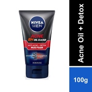 Nivea Men Acne 8H Oil Clear Anti-Acne + Detox Mud Foam 100g