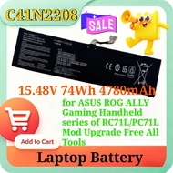 15.48V 74Wh 4780mAh C41N2208 Laptop Battery for ASUS ROG ALLY Gaming Handheld series of RC71L/PC71L 