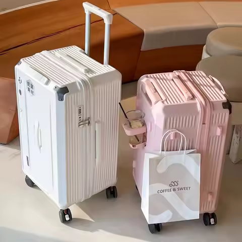 Multi-functional travel suitcase 22/24/26/28 inches silent swivel wheels thickened large capacity ro
