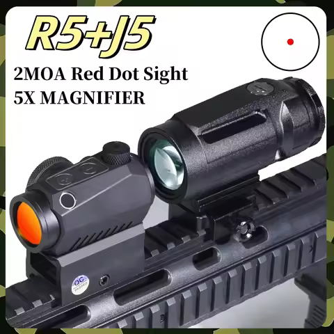 R5 J5 5x J3 3X Magnifier Tactical Rifle Scope Red Dot Sight Spotting Scope 2MOA Holographic Hunting 