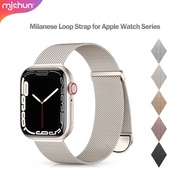 MJSHUN Milanese Loop Magnetic Band Stainless Steel Metal Strap for iwatch Series 10/9/8/7/6/5/4/3/2/