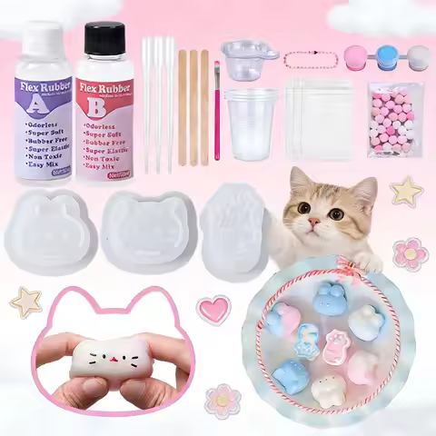 Animals Shape Taba Squishy Kit 50Ml Rubber Squishy Kit with Tools Bubble Free Faster Fully Cures Fuf