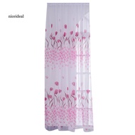 [Nice]  1 Sheet Window Gauze Rod Pocket Design Pastoral Translucent Beautiful Printing Sheer Curtain Home Decoration