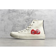 2026 Rei Kawakubo Co-Branded CDG PLAY Love Heart 1970s Canvas Shoes Men Women High Low Top