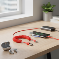 66W Super Fast Charging Cable USB Silicone Spring Retractable Charger for iPhone/vivo/oppo/type-c (T