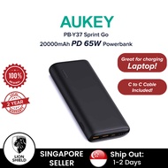 [SG] Aukey Sprint Go PB-Y37 20000mAh 65W PD Laptop Powerbank- Fast Charging Power Bank for Macbook Air/Pro 13 14 16 inch