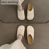 slippers for women indoor slipper French Niche Toe Slippers Women's Hollow Breathable Toe Half Slipp