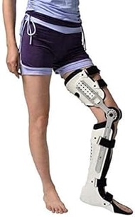 Adjustable Knee Ankle Orthosis Brace Full Leg Stabilizer Knee Orthosis Splints Adjustable Hinged ROM Knee Braces Supports With Strap For Pain Relief(Right, Small)