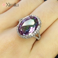 ♥Luxury Original Fire Colorful Flashing Diamond 925 Ring Goose Egg Face Crystal Jewelry silver 925 original ring for women rings men korean jewelry cincin lelaki cincin perempuan couple cincin emas korea 戒指