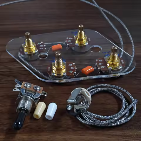 FLEOR 2T2V Prewired Wiring Harness Guitar 500K Pots 3-Way Switch for LP Electric Guitar Parts