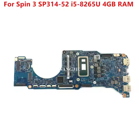 18753-1M 448.0DV19.001M For Acer Spin 3 SP314-52 Laptop Motherboard With I5-8265U CPU 4GB RAM DDR4 N