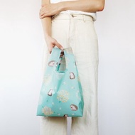 環保購物袋【袋走-仙丹花與刺蝟】附掛袋 可折疊收納