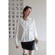[EGGKA] Ruffle collar shirt
