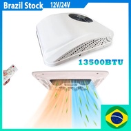 Treeligo 12v/24v 13500btu Roof Air Conditioner Electric Cool Rv Rooftop Parking Ac Unit For Truck Ca