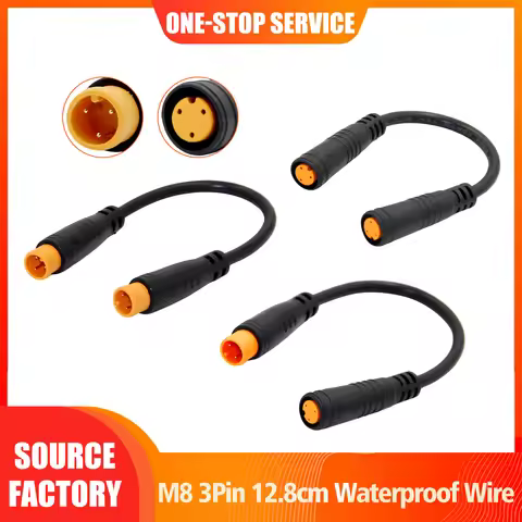M8 12.8CM 3Pin Waterproof Connector Wire, Male to Male/Male to Female/Female to Female for E-Bike Br