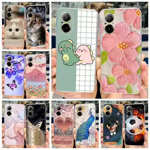 For Realme C67 4G Case RMX3890 New Fashion Painted Cover 6.72'' Soft Silicone Phone Case For Realme 
