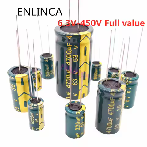 High Frequency Electrolytic Capacitor 16V 25V 35V 50V 63V 100V 200V 400V 20% 100UF 220UF 330UF 470UF