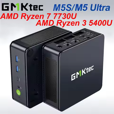GMKtec M5 Ultra AMD Ryzen 7 7730U/M5S Ryzen 3 5400U 2*DDR4 2*M.2 SSD Windows 11 Pro WIFI6E BT5.2 Des