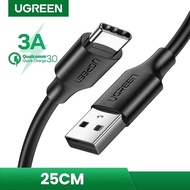 UGREEN 25cm Type C Cable USB Fast Charging Nickel Plating Cable for Samsung Huawei Oppo Andriod 3A