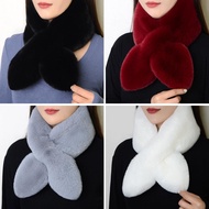 Simple Cross Scarf For Women In Winter Imitating Otter Rabbit Fur Thick And Versatile Fur Y7v2