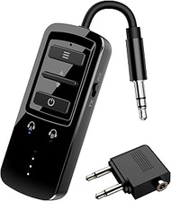 YOCOWOCO Airplane Bluetooth 5.2 Transmitter Receiver for 2 AirPods or Headphones, Wireless Audio Ada