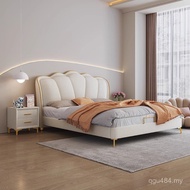 Princess Bed Cream Cloud Double Bed Narrative Luxury Cheng Petal Storage Wedding Bed Italian Leather