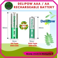 Delipow 1.2v Rechargeable Battery AA- 600mAh / AAA- 300mAh