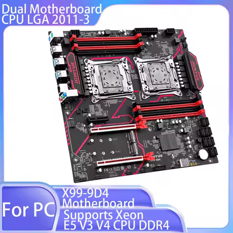 X99 Dual Motherboard CPU LGA 2011-3 Supports Xeon E5 V3 V4 CPU DDR4 Memory Eight Channels Dual X99-9