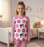 LNR Shop Setelan Piyama Pajamas Barbie Import untuk Anak Perempuan Lengan Celana Panjang Motif Bonek