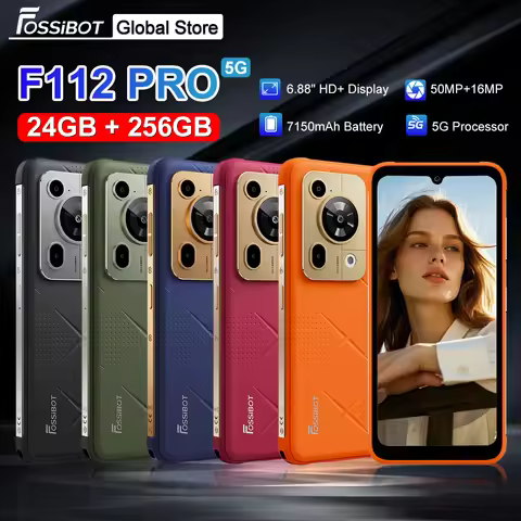 Fossibot F112 Pro 5G Rugged Smartphone 6.88" HD+ 7150mAh 24GB(8+16) 256GB Mobile Phone 50MP Environm