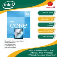 INTEL Core i3-12100F 3.3GHz Intel LGA 1700 Processor (Without Processor Graphics)