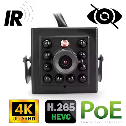 4K Ultra HD 8MP IP Camera Indoor H.265 Onvif Mini Small CCTV Night Vision IR 940nm POE Security Came
