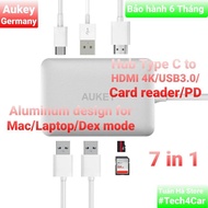 Aukey CB-C49 Type C to HDMI USB3.0 SD 7 in 1 Hub conversion cable set for Samsung Dex Ma-c book