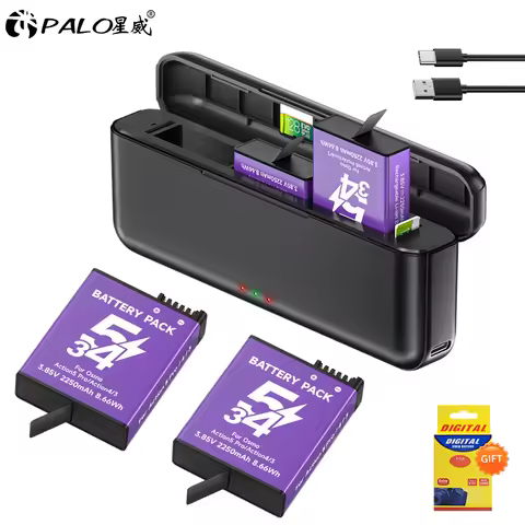 2250mAh For DJI Osmo Action 5 Pro Action 4 Camera Battery with 3-channel fast charger For DJI Osmo A