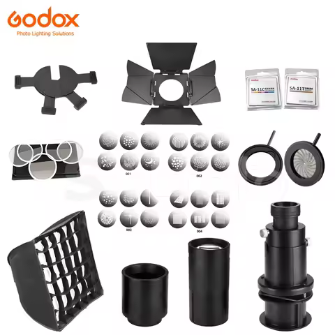 Godox S30 LED Light Accessories Projection Lens SA-P SA-17GOBO Set SA-09 SA-10 Color Gels Kit SA-06 