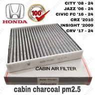CHARCOAL PM2.5 AIRCOND FILTER HONDA CITY JAZZ INSIGHT BRV HRV FREED CIVIC FC AC CABIN AIR-COND 80292