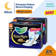 Laurier Relax Night Wing Gathers 16s Twinpack - Pembalut 40cm