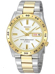 Karnvera Shop นาฬิกาข้อมือผู้ชาย Seiko Men's 5 Automatic Watch Silver/Gold Stainless Steel Strap  รุ่น SNKE04K1