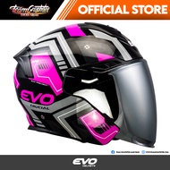 EVO RX7 CRUCIAL GLOSSY PINK HALF FACE DUAL VISOR WITH FREE CLEAR LENS