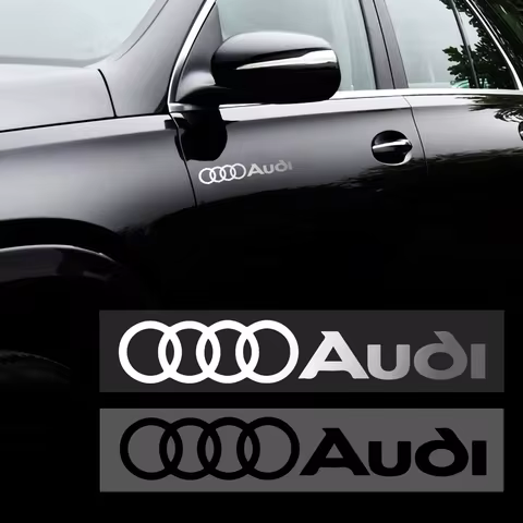 2pcs Car Body Emblem Stickers Trunk Badge Decoration Decal For Audi Sline RS A3 A4 B8 8P A5 A6 A7 A8