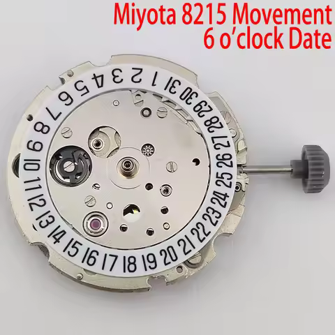 Imported Miyota 8215 Watch Movement High Accuracy Automatic Mechanical Movement 21 Jewels 6 o'clock
