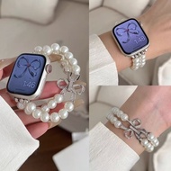珍珠蝴蝶结iwatch表带fit表链watchGT/腕带pearl bow iwatch strap fi小念饰品阁20260115