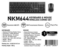 NKM644 KEYBOARD & MOUSE WIRELESS COMBO SETคีย์บอร์ดและเมาส์ ชุดคอมโบไร้สาย