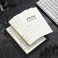 PRASI A5 Notebook, Refill Page Loose Leaf Binder Inner Page, Perforated Sheets Daily Planner Agenda 
