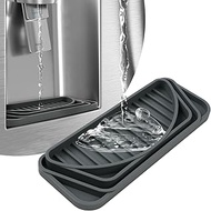 Aolso Refrigerator Drip Tray, Frige Water Drip Pan to Cuttable, Silicone Frige Water Drip Pan for Water Dispenser, Fridge, Refrigerator Accessories for Whirlpool, GE, Samsung(Grey)