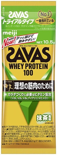 (訂購) 日本製造 明治 SAVAS Whey Protein 100 乳清蛋白粉 抺茶味 (一盒6包)