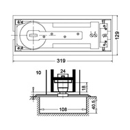 ♞,♘,♙BESSER 300 HEAVY DUTY PIVOT FLOOR SPRING HINGE DOOR HOLD OPEN 100 TO 120KG