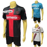 เสื้อกีฬา ชุดกีฬาผู้ชาย ชุดฟุตบอล  ทีม Bayer Leverkusen ไบเออร์เลเวอร์คูเซ่น ได้เสื้อ+กางเกง คุณภาพพรีเมี่ยมสินค้าถ่ายจากงานจริง